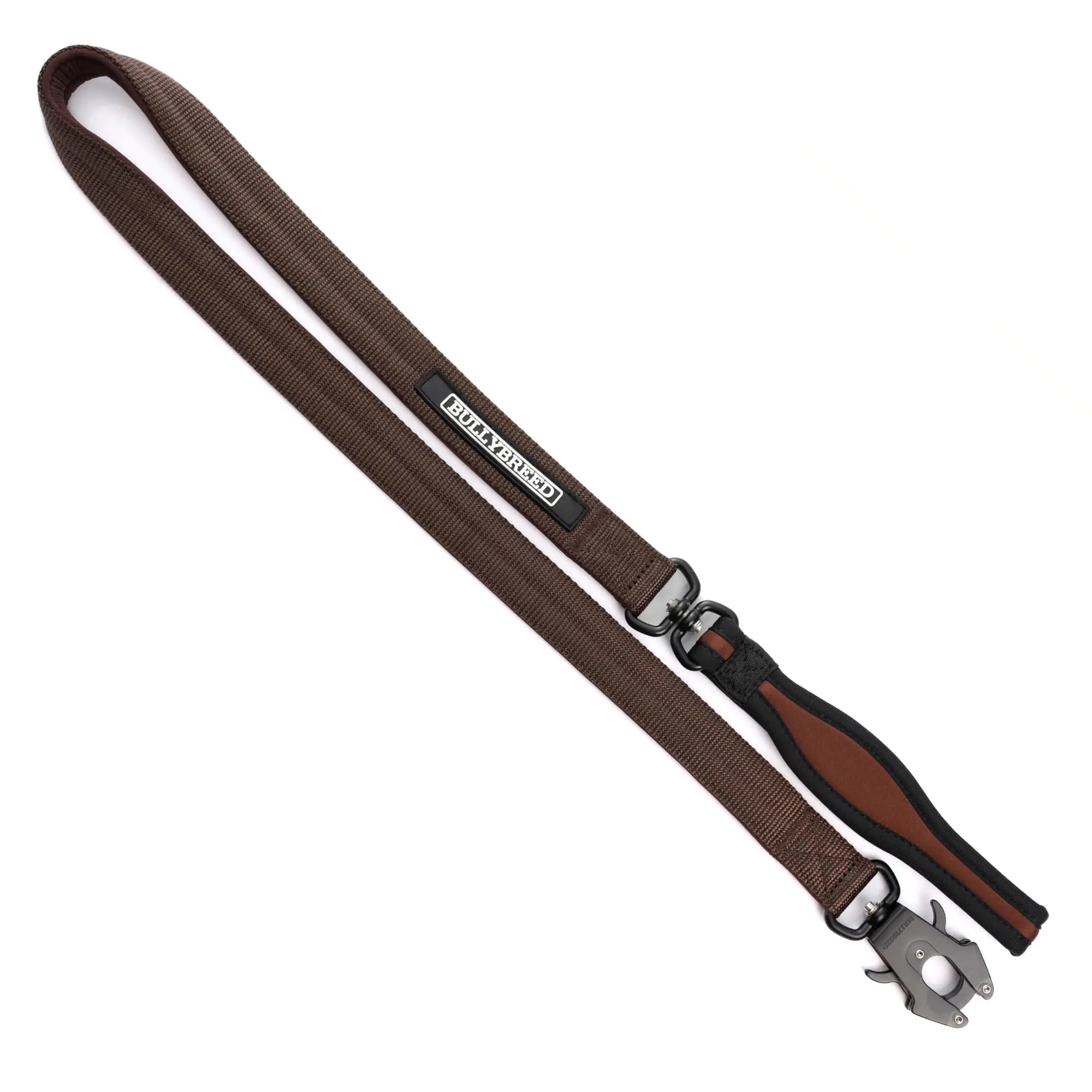 BULLYBREED Premium Heavy Duty Dog Leash Tactical Dog Leash Quick Release Dog leash Anti-Tangling Dog Leash Thick Dog Leash Leash for Large Dogs that pull Strong Leash Soft Handle (Brown4 feet)